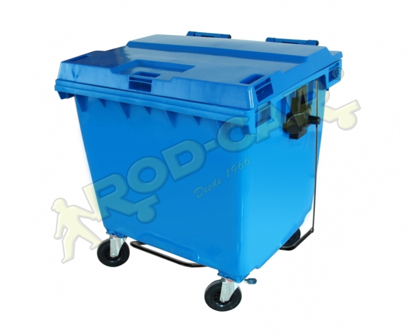 CONTENTOR PLÁSTICO 1000L COM PEDAL