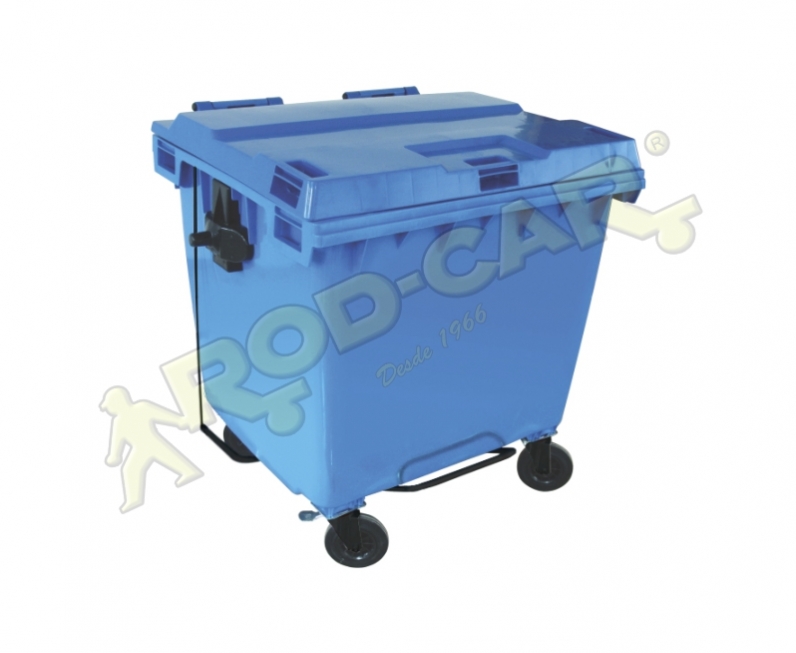 CONTENTOR PLÁSTICO 660L COM PEDAL