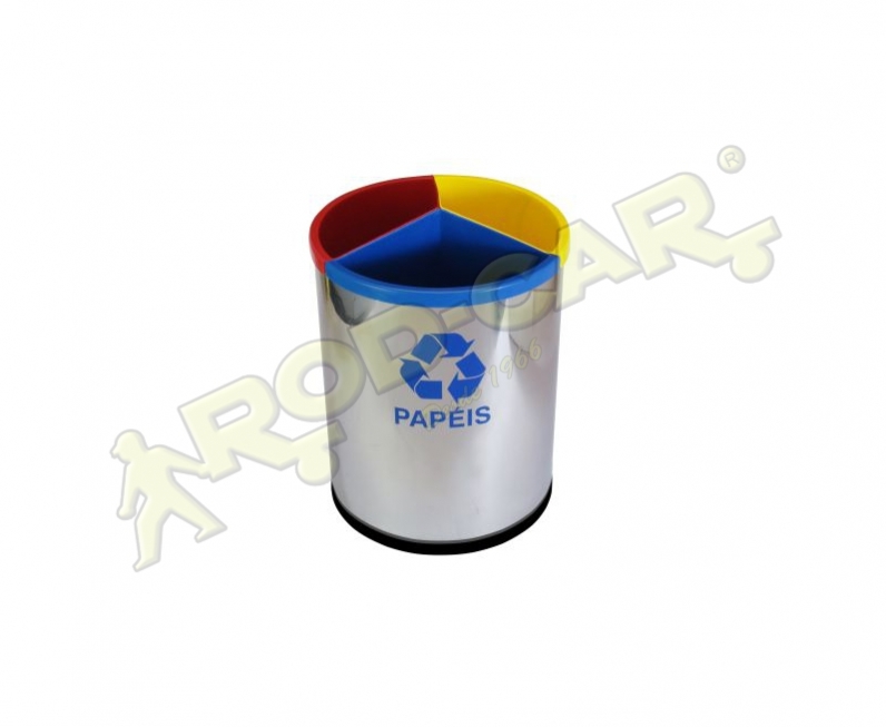 LIXEIRA MIX INOX 3 DIVISÕES 30L