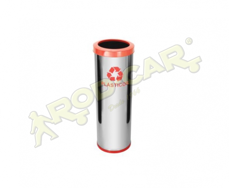 LIXEIRA COM ARO PINTADO 30L INOX 