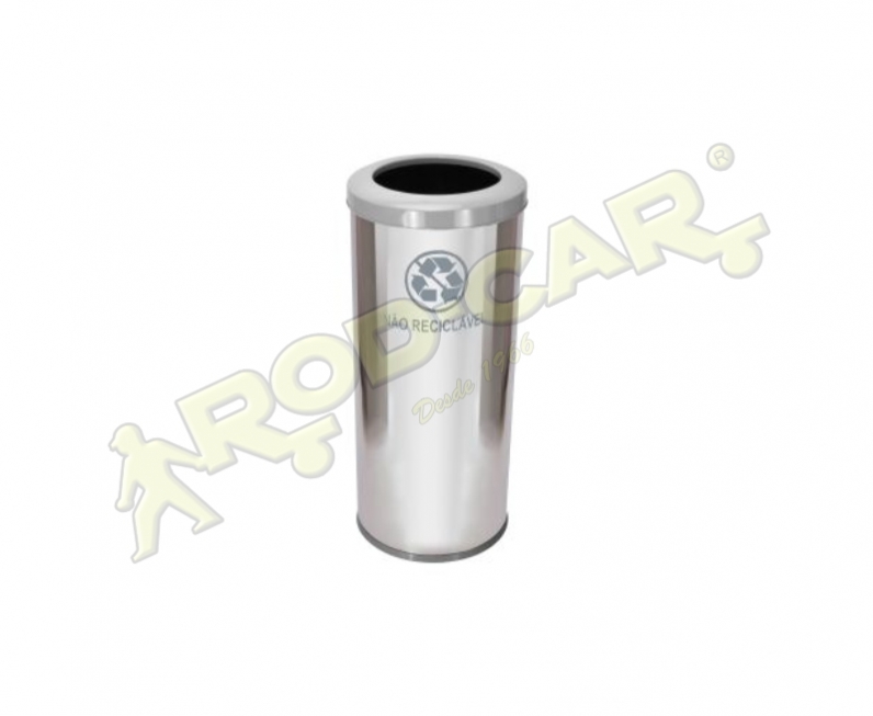 LIXEIRA COM ARO PINTADO 50L INOX