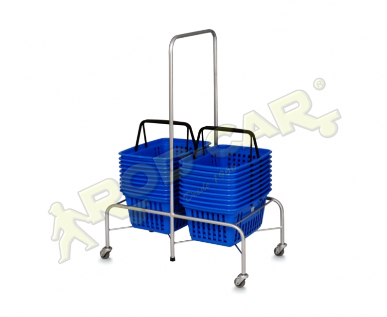 PORTA CESTINHAS DUPLO COM RODAS