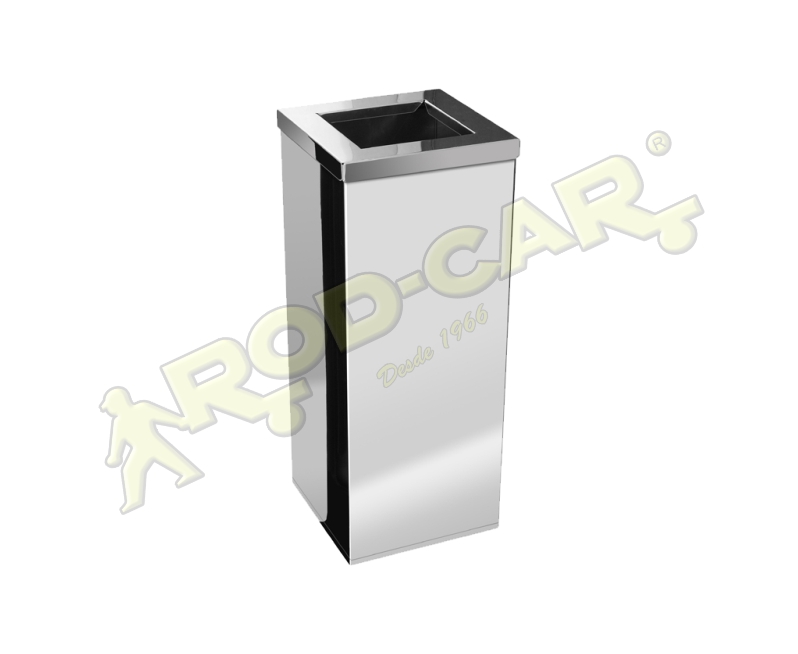 LIXEIRA QUADRADA COM ARO 36L INOX 