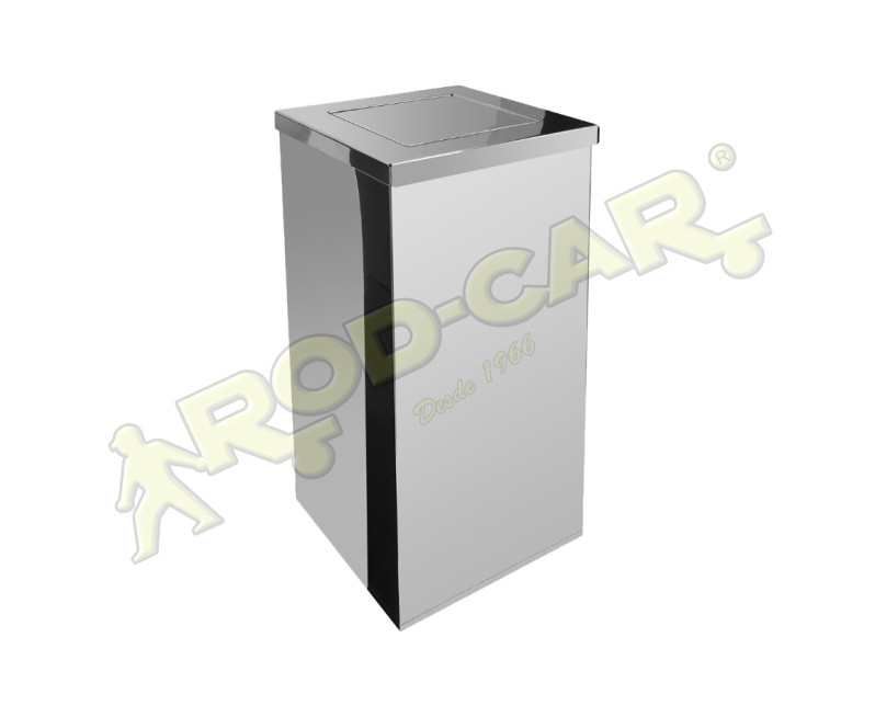 LIXEIRA QUADRADA COM TAMPA 36L INOX 