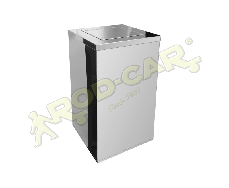 LIXEIRA QUADRADA COM TAMPA 50L INOX 