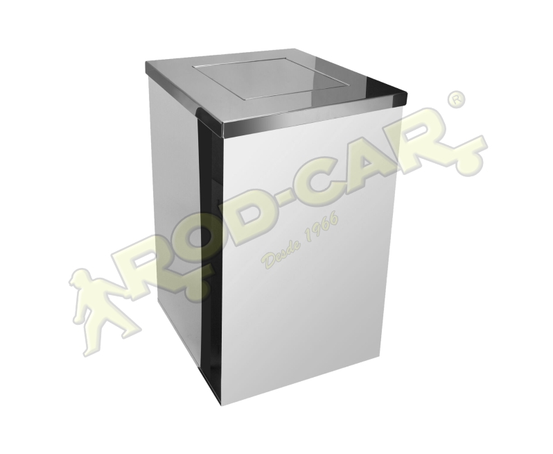 LIXEIRA QUADRADA COM TAMPA 100L INOX 