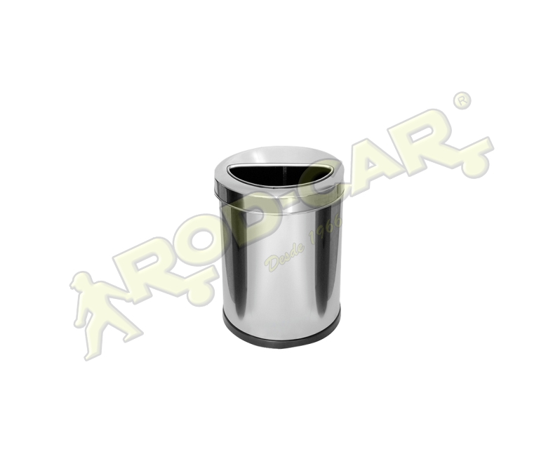 LIXEIRA COM TAMPA MEIA LUA 13,5L INOX