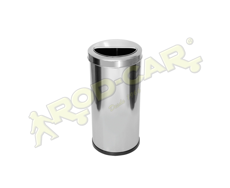 LIXEIRA COM TAMPA MEIA LUA 22L INOX