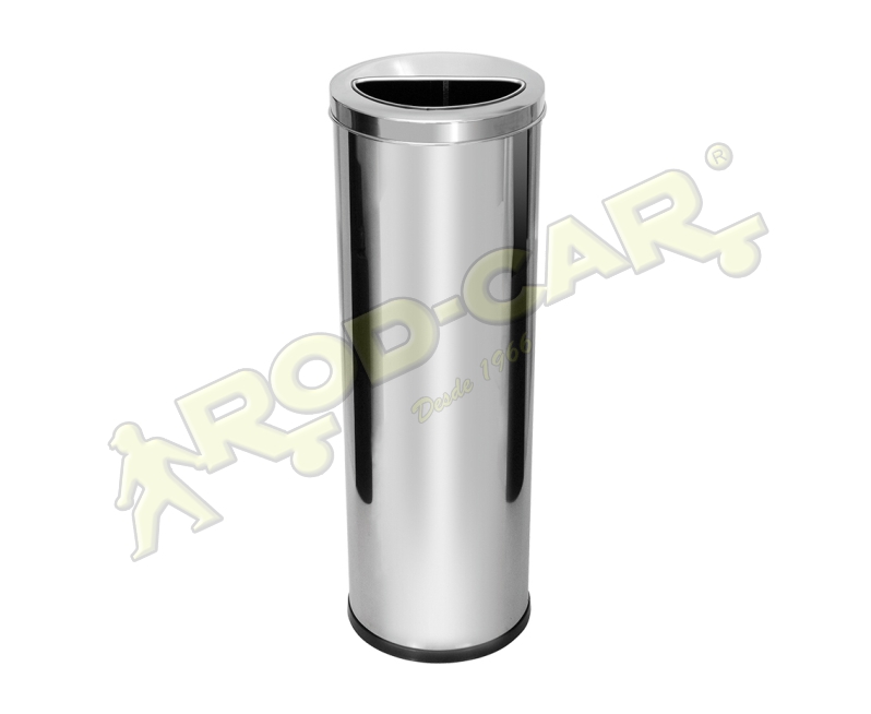 LIXEIRA COM TAMPA MEIA LUA 30L INOX