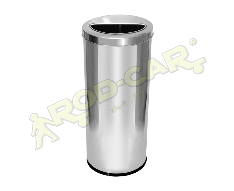 LIXEIRA COM TAMPA MEIA LUA 50L INOX