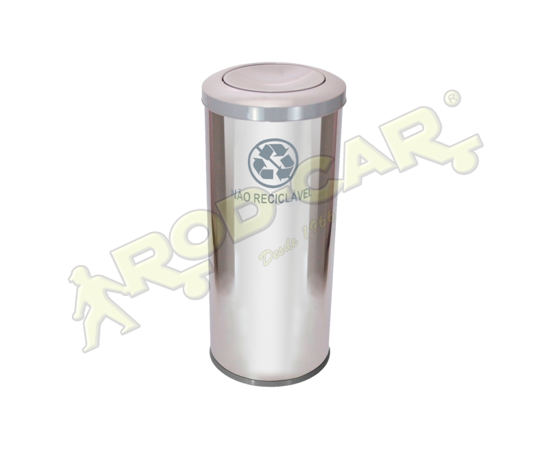  LIXEIRA COM TAMPA MEIA ESFERA PINTADA 50L