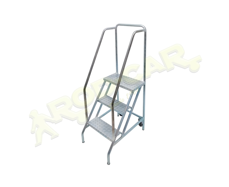 Escada 58-E ROD-CAR® com Corrimão para Reposição de Gôndolas