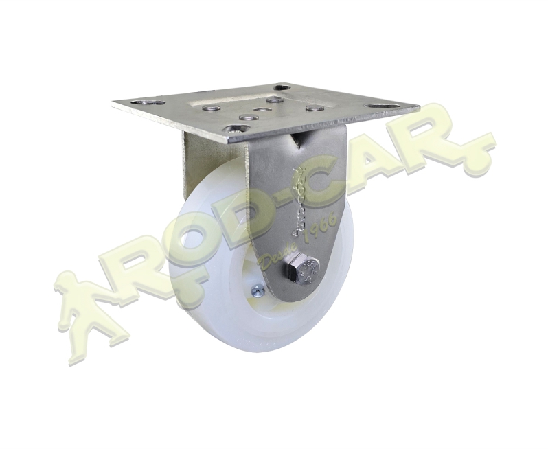 Rodízio Fixo FMRX 52 NNLX – Médio Reforçado em Inox AISI 304 com Roda de Nylon