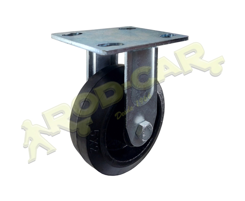 Rodízio Fixo FSR 52 BFK – Linha Standard Rod-Car com Roda de Borracha